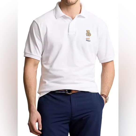 NEW Size 3XB Big Mens POLO RALPH LAUREN Bear Short Sleeve Polo Shirt White $148